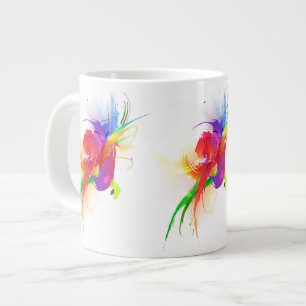 Abstract Rainbow Lorikeet Paint Splatters Large Coffee Mug