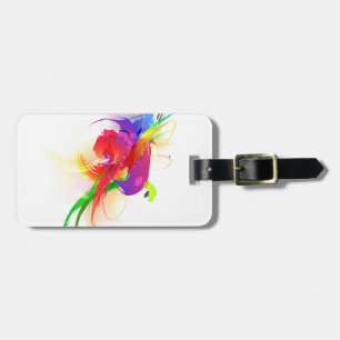 Abstract Rainbow Lorikeet Paint Splatters Luggage Tag