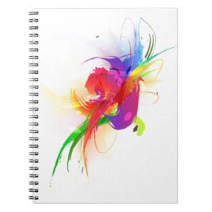 Abstract Rainbow Lorikeet Paint Splatters Notebook