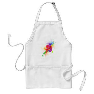Abstract Rainbow Lorikeet Paint Splatters Standard Apron