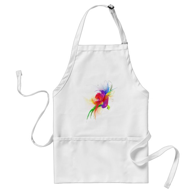 Abstract Rainbow Lorikeet Paint Splatters Standard Apron (Front)