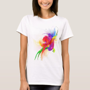 Abstract Rainbow Lorikeet Paint Splatters T-Shirt
