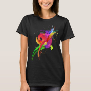 Abstract Rainbow Lorikeet Paint Splatters T-Shirt