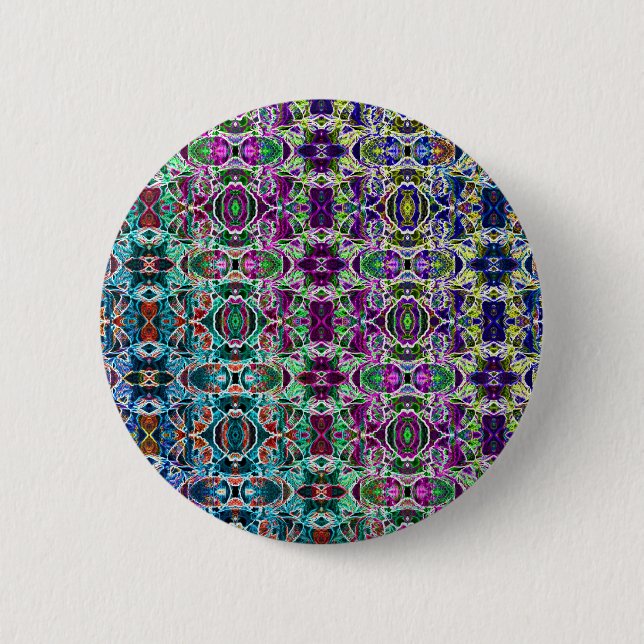 Abstract Rainbow Mandala Fractal 6 Cm Round Badge (Front)