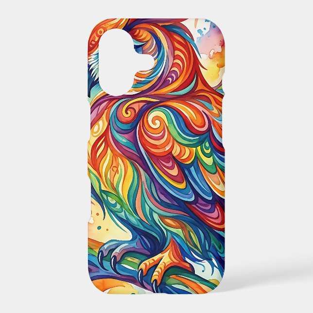 Abstract Rainbow Owl Branch iPhone Cases (Back)