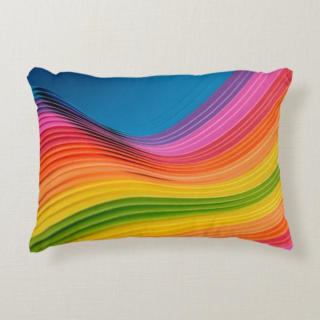 Abstract rainbow pattern texture decorative cushion (Front)