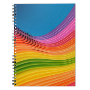 Abstract rainbow pattern texture notebook