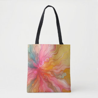 Abstract Rainbow Sun Rays Landscape Tote Bag