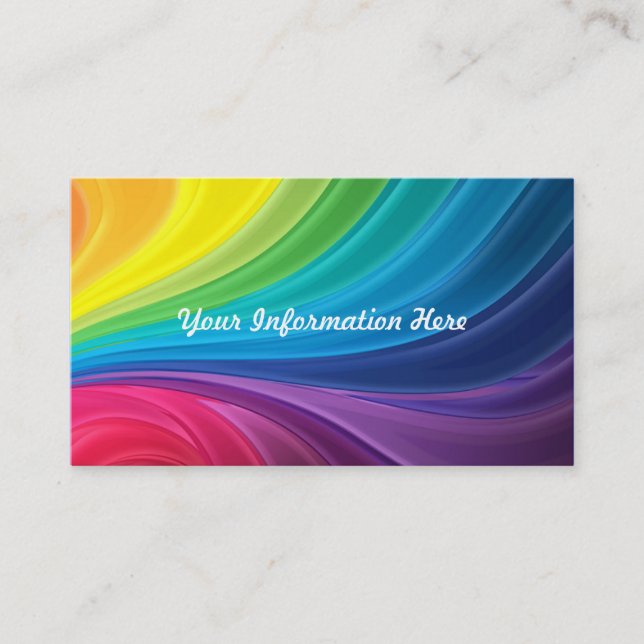 Abstract Rainbow Swirl Business Cards (Front)