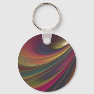 Abstract Rainbow Swirl Key Chain