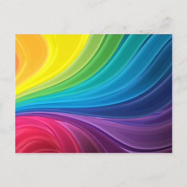 Abstract Rainbow Swirl Postcard (Front)