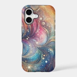 Abstract Rainbow Swirls and Sparkles