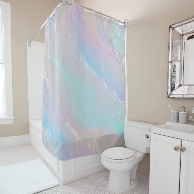 Abstract Rainbow Texture Shower Curtain (In Situ)