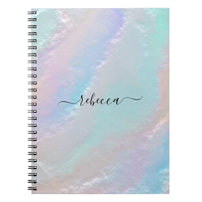 Abstract Rainbow Texture Spiral Photo Notebook (Front)