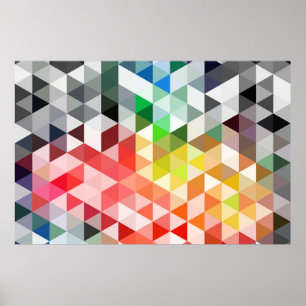 Abstract Rainbow Triangle Pattern Poster