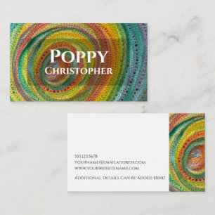 Abstract Rainbow Watercolor Dotted Circles Business Card
