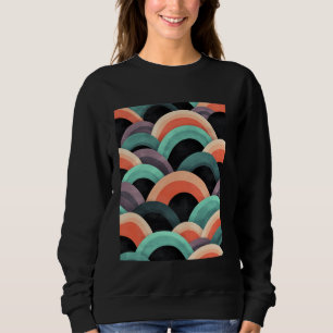 Abstract Rainbow Waves Modern Design Art Sweatshirt