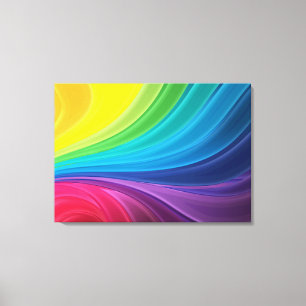 Abstract Rainbow Wrapped Canvas Print