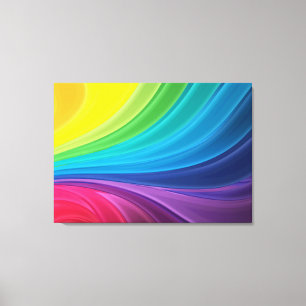Abstract Rainbow Wrapped Canvas Print