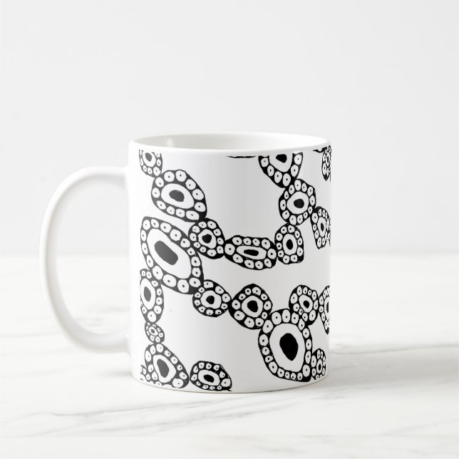 Abstract Random Circle Blob Shapes Coffee Mug (Left)