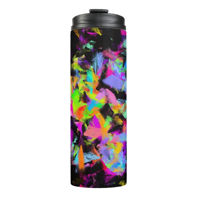 Abstract Random Messy Paint Colour Explosion Thermal Tumbler (Front)