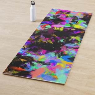 Abstract Random Messy Paint Colour Explosion Yoga Mat