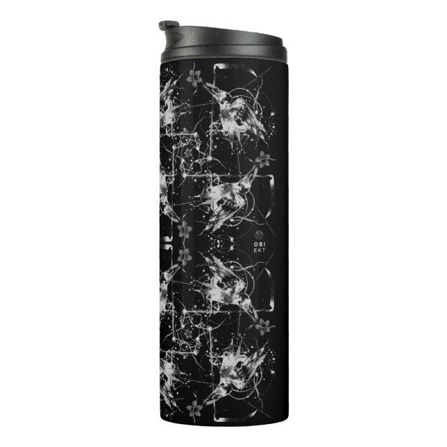 Abstract Raven Black Thermal Tumbler (Rotated Right)