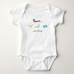 Abstract Rawr Means I Love You Dinosaurs Baby Bodysuit