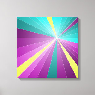 Abstract rays Colourful vibrant Geometric Funky Canvas Print