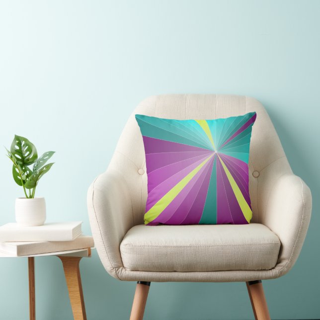 Abstract rays Colourful vibrant Geometric Funky Cushion (Chair)