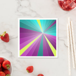 Abstract rays Colourful vibrant Geometric Funky Napkin