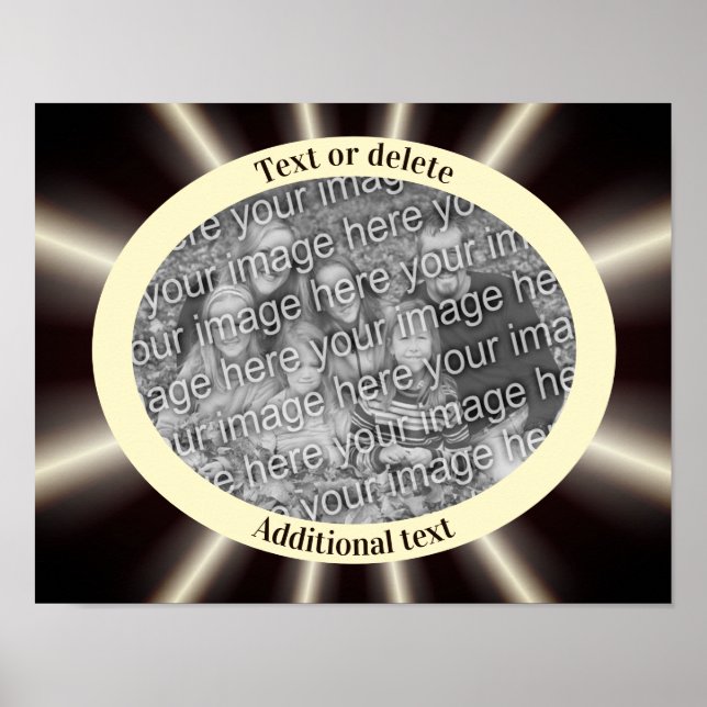 Abstract Rays Frame Create Your Own Photo  Poster (Front)