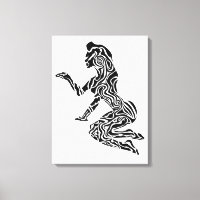 Abstract Rearing Horse Art | Modern Black & White 