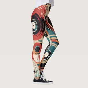 Abstract Records Leggings