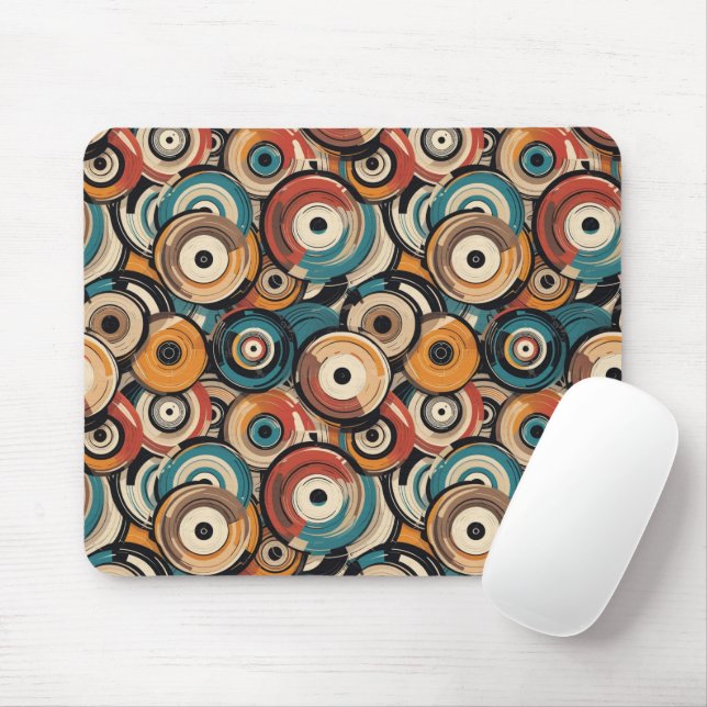 Abstract records Mouse Pad (With Mouse)