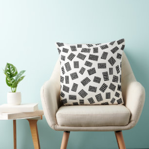Abstract Rectangles 081122 - Black on White Throw  Cushion