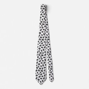 Abstract Rectangles 081122 - Black on White Tie