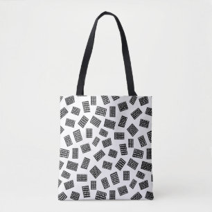 Abstract Rectangles 081122 - Black on White Tote Bag