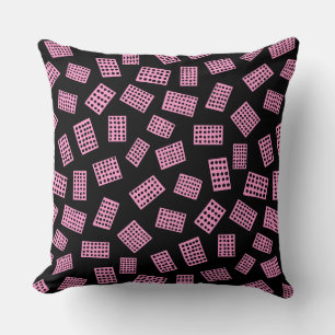 Abstract Rectangles 081122 - Pink on Black Cushion