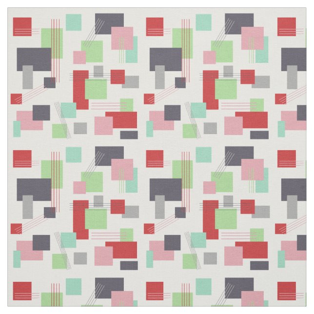 Abstract Rectangles and Lines Fabric (Swatch)