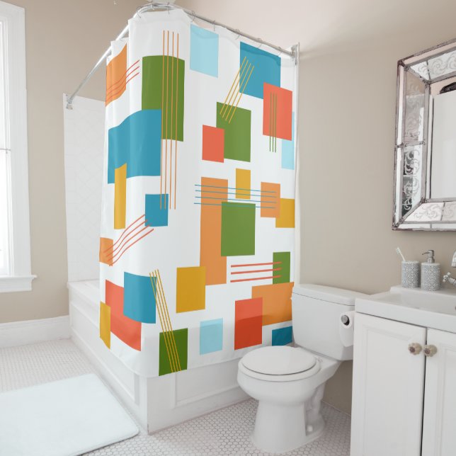 Abstract Rectangles and Lines  Shower Curtain (In Situ)