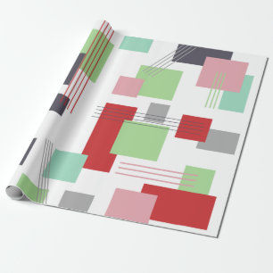 Abstract Rectangles and Lines  Wrapping Paper