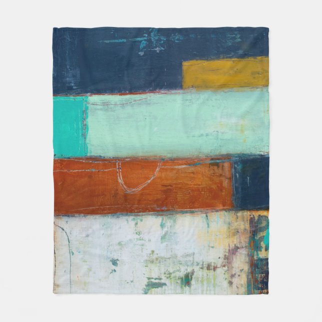 Abstract Rectangles Fleece Blanket (Front)
