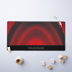 Abstract red and black fluent shapes and gradient desk mat