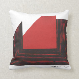 Abstract Red and Black Geometric Throw Pillow