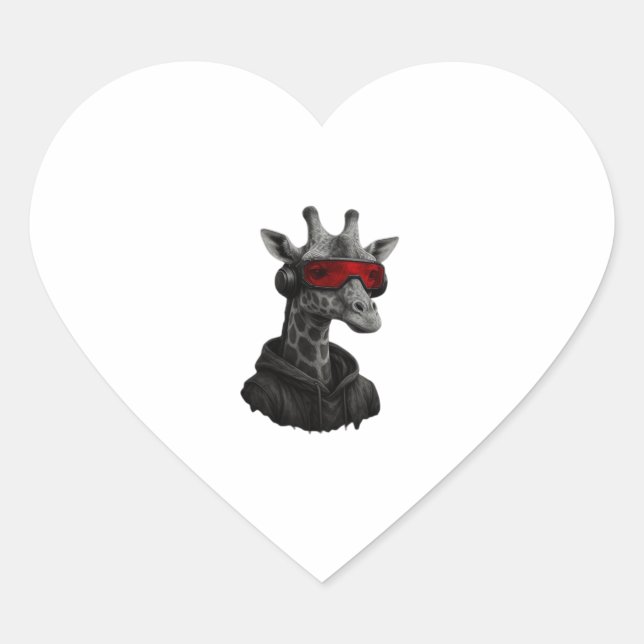 Abstract red and black giraffe Classic T-Shirt Heart Sticker (Front)