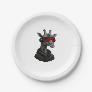 Abstract red and black giraffe Classic T-Shirt Paper Plate
