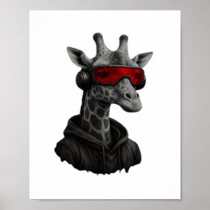 Abstract red and black giraffe Classic T-Shirt Poster