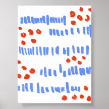 Abstract Red and Blue Brush Strokes