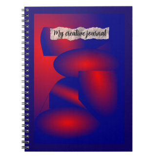 Abstract Red and Blue Spiral Photo Notebook